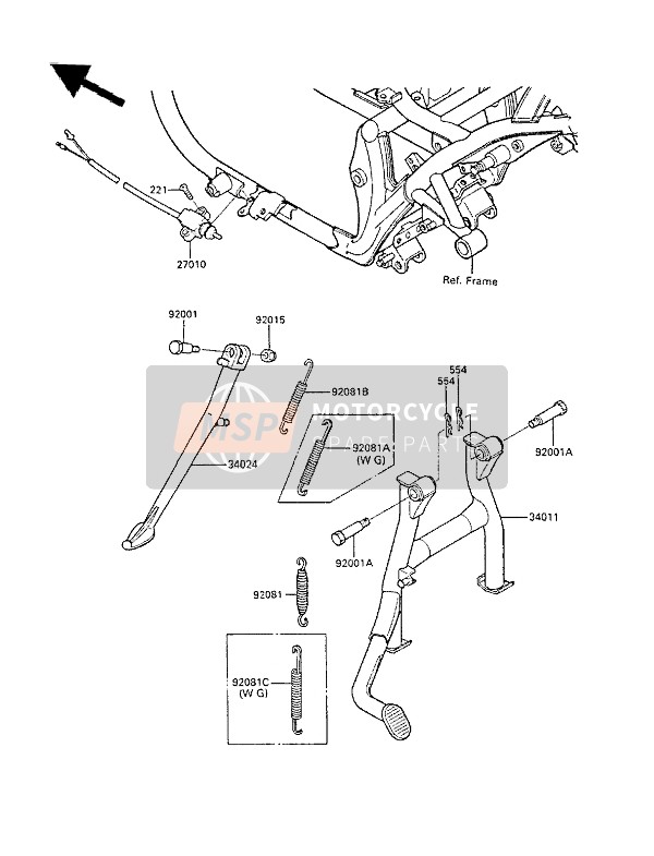 Kawasaki LTD450 1985 Stand(S) for a 1985 Kawasaki LTD450