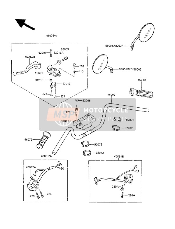 460751061, Grip,Lh, Kawasaki, 0