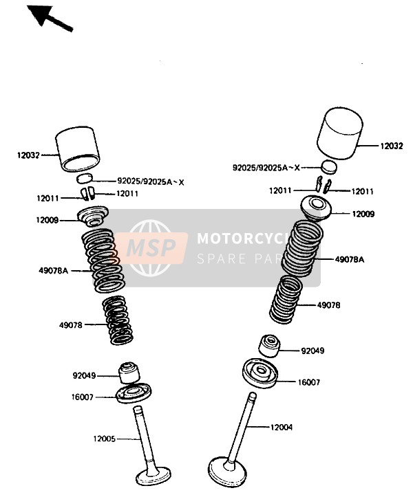 Kawasaki GPZ400A 1985 Valve for a 1985 Kawasaki GPZ400A