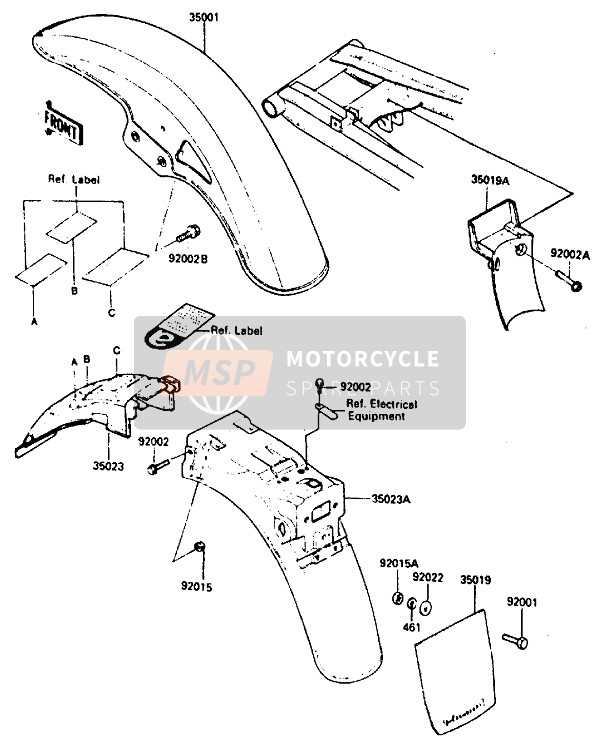 Kawasaki GPZ400A 1985 Fender for a 1985 Kawasaki GPZ400A