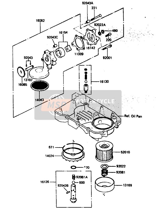 Kawasaki GPZ600 1985 Oil Pump for a 1985 Kawasaki GPZ600