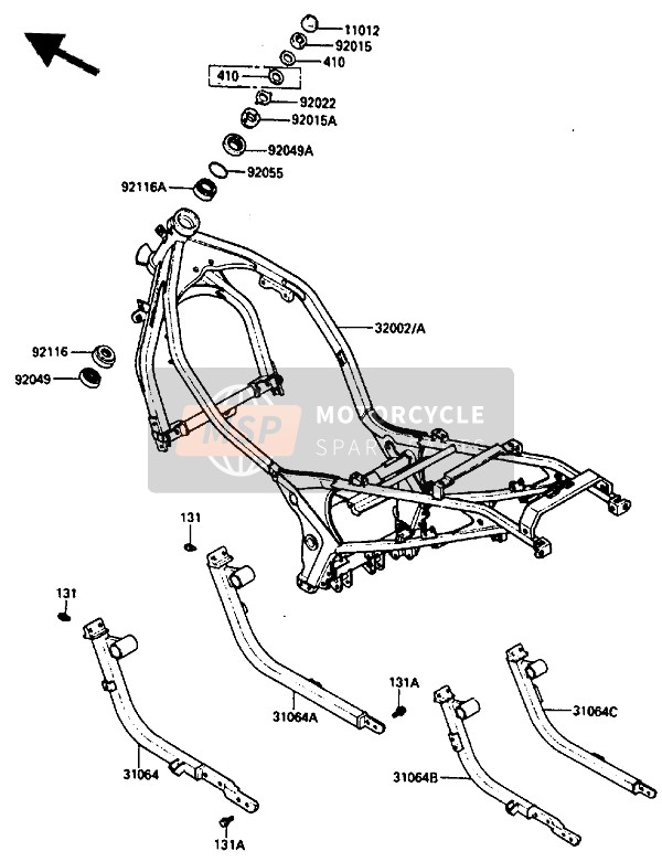 130CA1020, BOLT-FLANGED,10X20, Kawasaki, 2