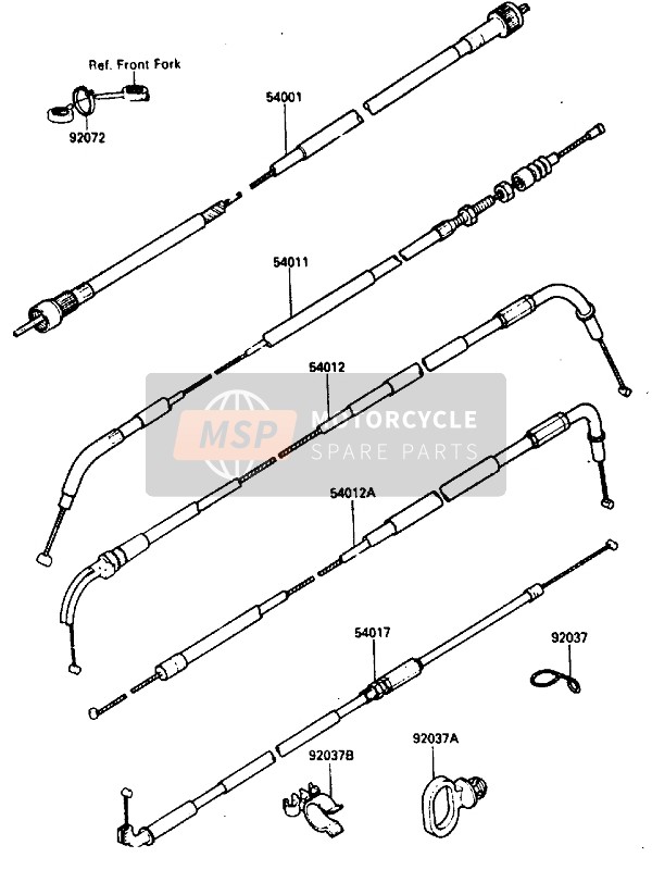 Kawasaki GPZ600 1985 Cable for a 1985 Kawasaki GPZ600