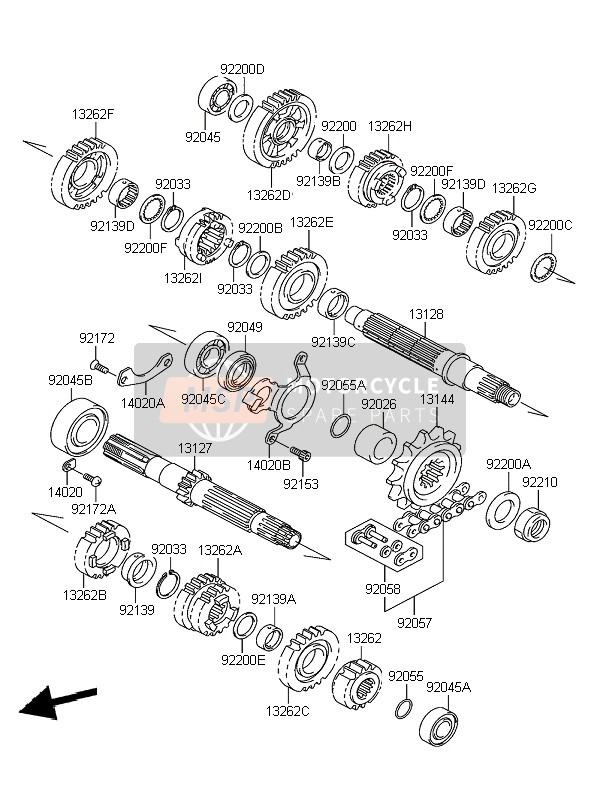 13262S043, Gear,Output 6TH,21T, Kawasaki, 0