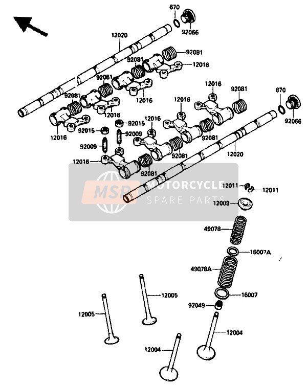 Kawasaki GPZ750R 1985 Válvula para un 1985 Kawasaki GPZ750R