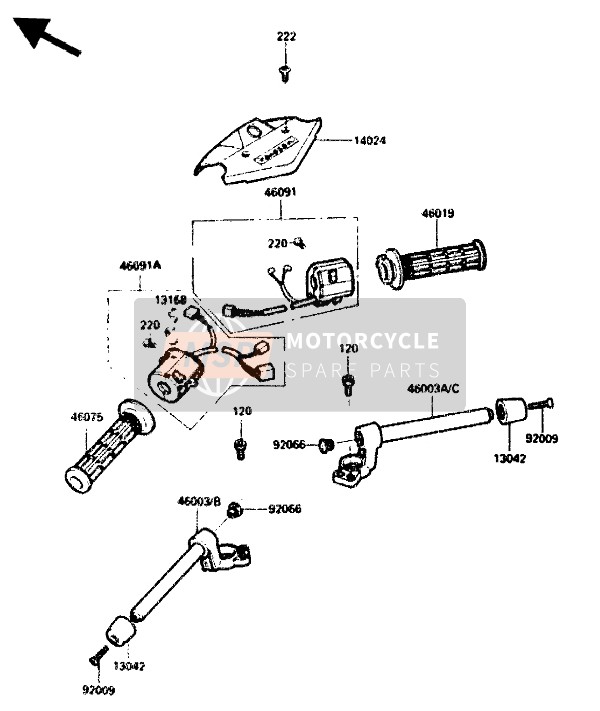 Kawasaki GPZ750R 1985 LENKER für ein 1985 Kawasaki GPZ750R