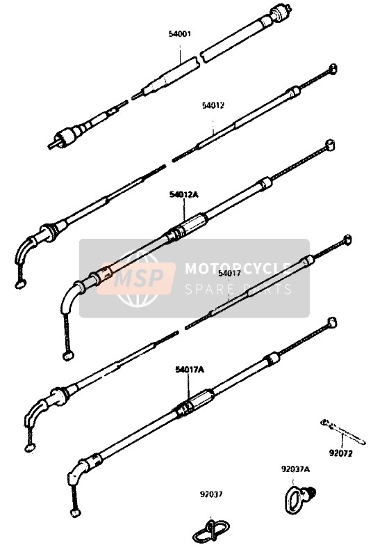 Kawasaki GPZ750R 1985 Cable for a 1985 Kawasaki GPZ750R