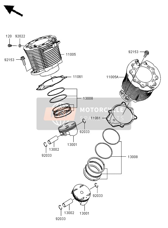 Kawasaki VN2000 2006 Cylinder & Piston for a 2006 Kawasaki VN2000