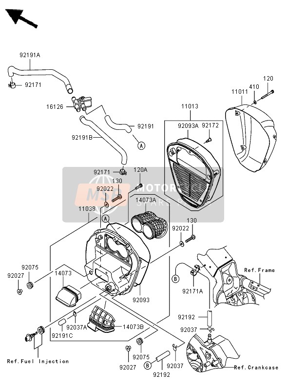 Kawasaki VN2000 2006 Air Cleaner for a 2006 Kawasaki VN2000