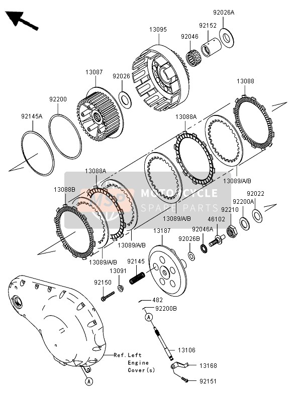 Kawasaki VN2000 2006 Embrayage pour un 2006 Kawasaki VN2000