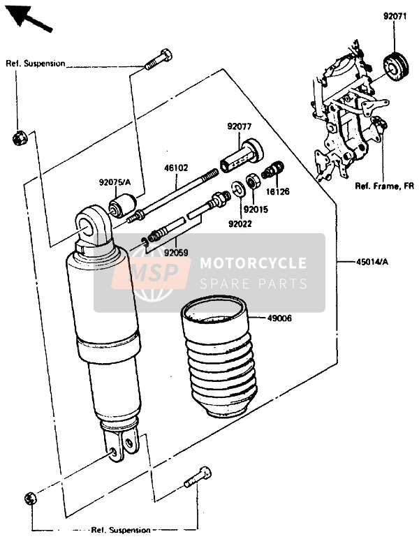 920751654, Damper,Shockabsorber, Kawasaki, 1