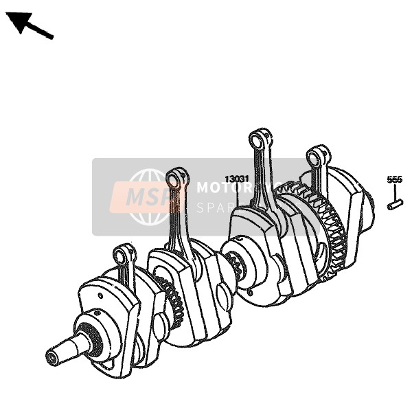 Kawasaki GPZ1100 1985 Crankshaft for a 1985 Kawasaki GPZ1100