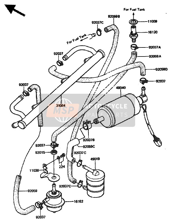 Kawasaki GPZ1100 1985 Fuel Pump for a 1985 Kawasaki GPZ1100