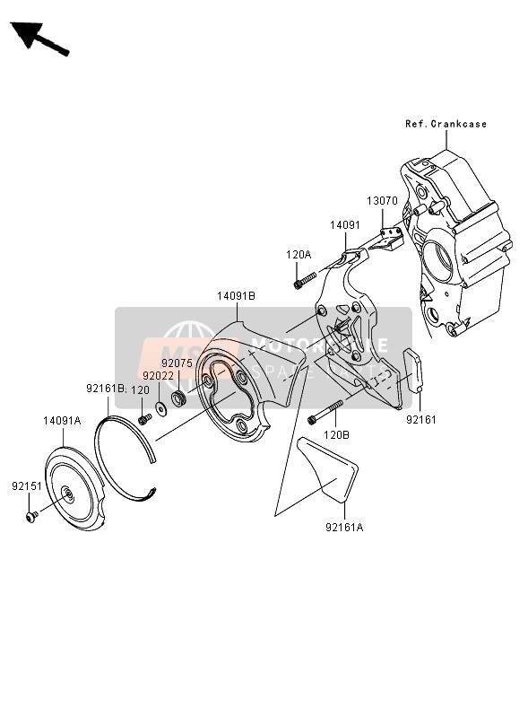 Kawasaki VN2000 2006 Couverture de chaîne pour un 2006 Kawasaki VN2000