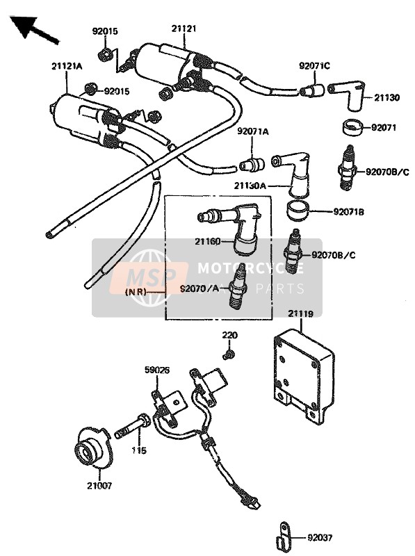 211211038, COIL-IGNITION, #1&4, Kawasaki, 0