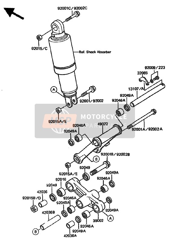 Kawasaki GPZ1100 1985 Suspension for a 1985 Kawasaki GPZ1100