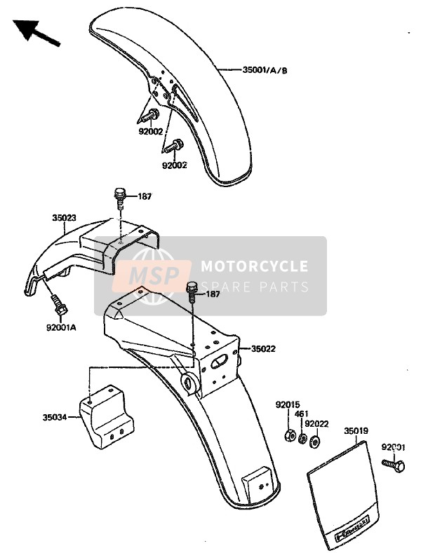 Kawasaki GPZ1100 1985 Fender for a 1985 Kawasaki GPZ1100