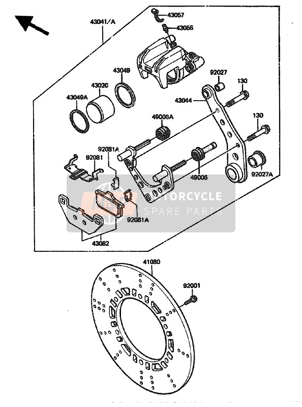 Kawasaki GPZ1100 1985 BREMSSATTEL HINTEN für ein 1985 Kawasaki GPZ1100