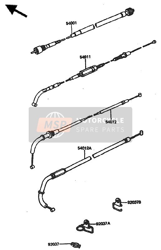 Kawasaki GPZ1100 1985 Cable for a 1985 Kawasaki GPZ1100