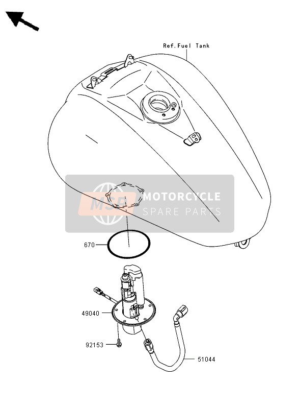 Kawasaki VN2000 2006 Fuel Pump for a 2006 Kawasaki VN2000