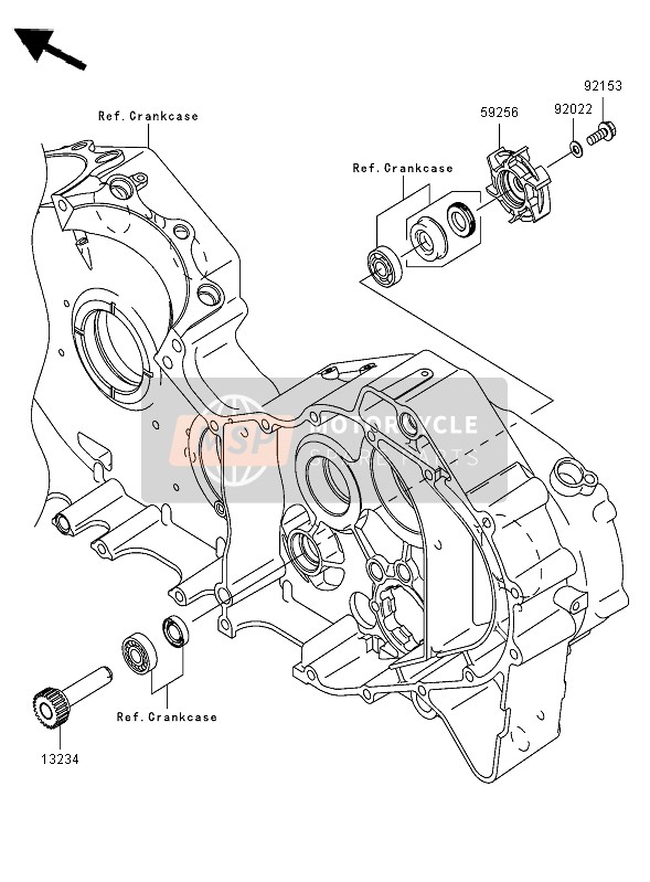 Kawasaki VN2000 2006 Pompe à eau pour un 2006 Kawasaki VN2000