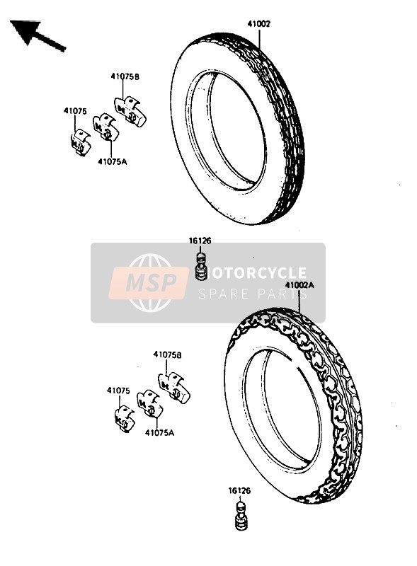 Kawasaki ZX750 1985 Tyre for a 1985 Kawasaki ZX750