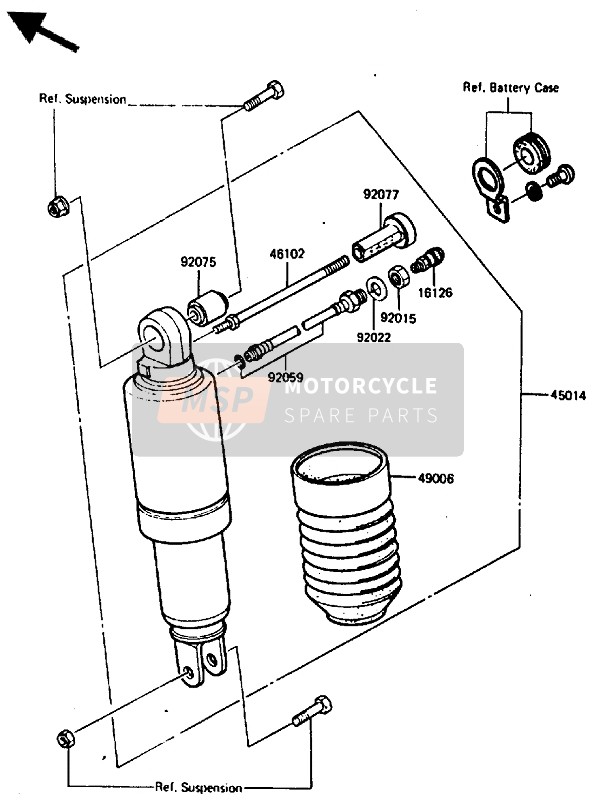 Kawasaki ZX750 1985 Shock Absorber for a 1985 Kawasaki ZX750