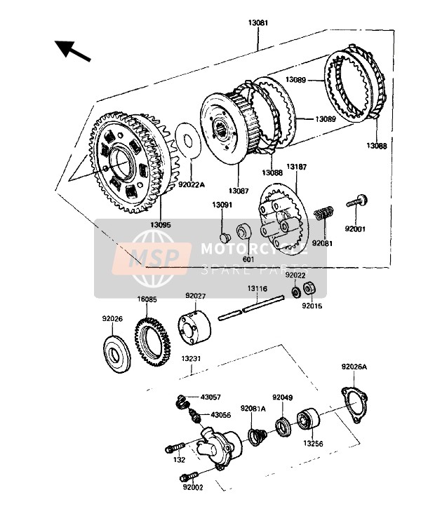 Kawasaki GPZ750R 1986 Clutch for a 1986 Kawasaki GPZ750R