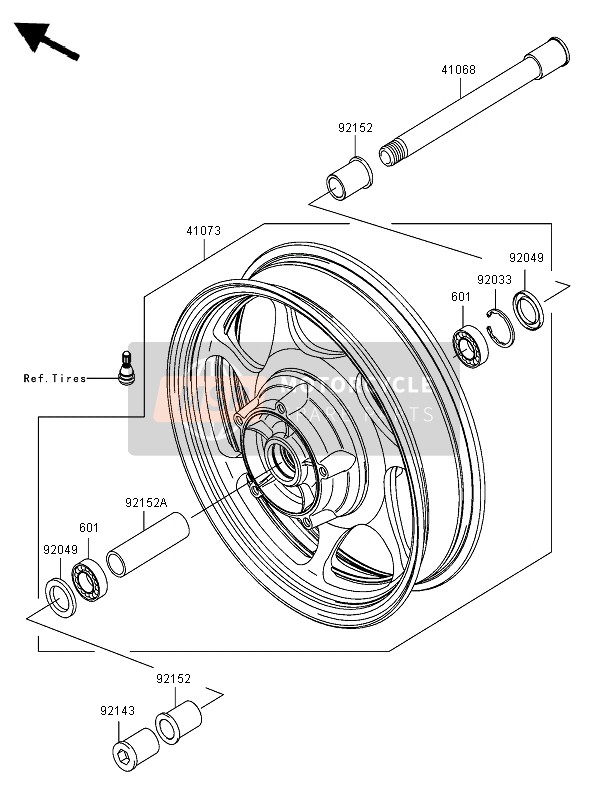 Kawasaki VN2000 2006 Front Hub for a 2006 Kawasaki VN2000