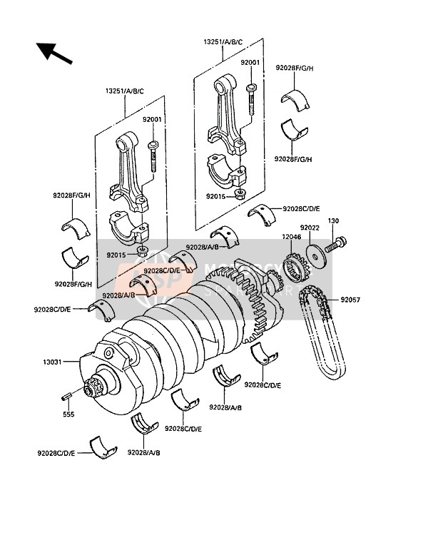 Kawasaki GPZ900R 1986 Camshaft for a 1986 Kawasaki GPZ900R