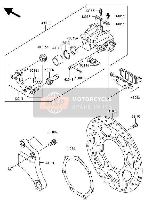 Kawasaki VN2000 2006 Freno trasero para un 2006 Kawasaki VN2000