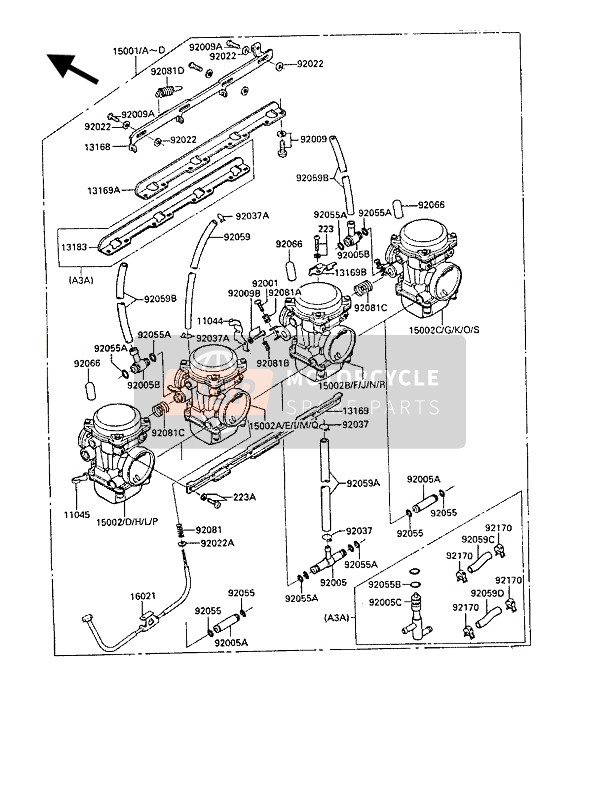 Kawasaki GPZ1000RX 1986 Carburettor for a 1986 Kawasaki GPZ1000RX