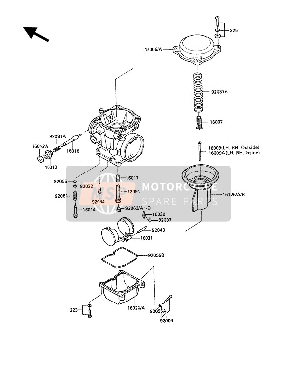 Kawasaki GPZ1000RX 1986 Carburettor Parts for a 1986 Kawasaki GPZ1000RX