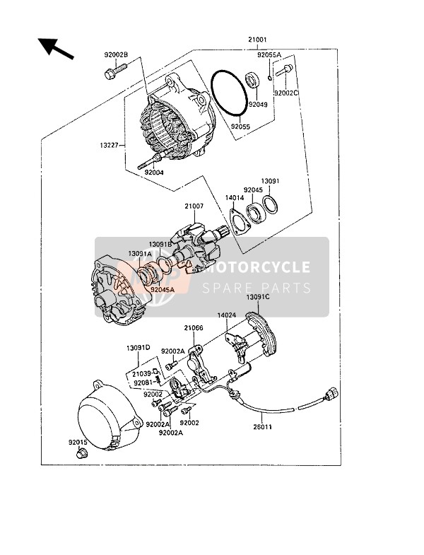 Kawasaki GPZ1000RX 1986 GENERATOR für ein 1986 Kawasaki GPZ1000RX