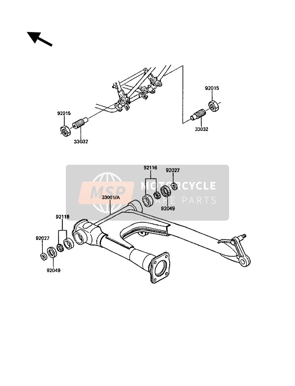 Kawasaki GT550 1986 Swing Arm for a 1986 Kawasaki GT550