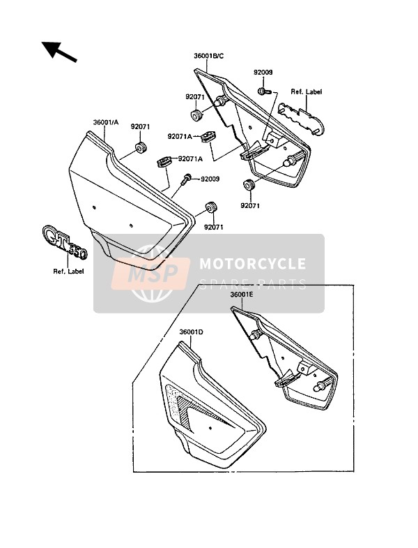 Kawasaki GT550 1986 Side Covers for a 1986 Kawasaki GT550