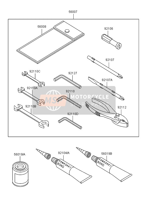 Kawasaki VN2000 2006 Herramientas para propietarios para un 2006 Kawasaki VN2000