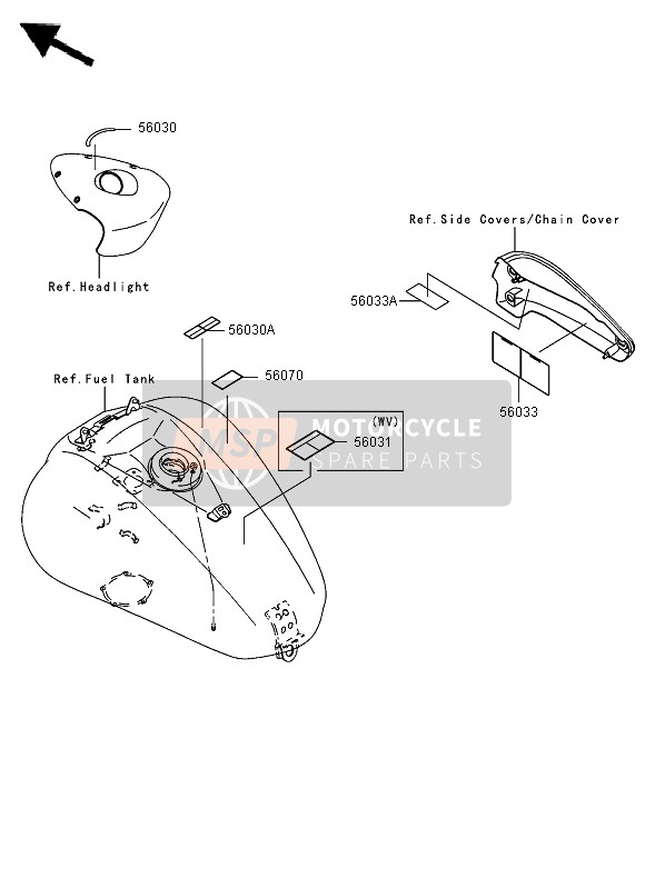 Kawasaki VN2000 2006 Étiquettes pour un 2006 Kawasaki VN2000