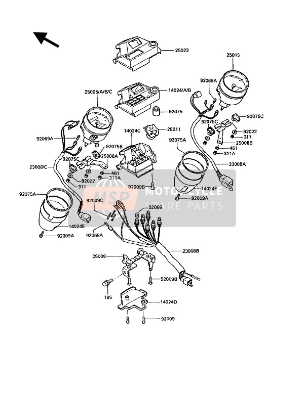 250081117, BRACKET-METER,Tachometer, Kawasaki, 0