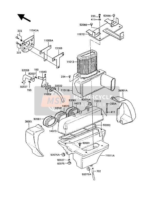 Kawasaki Z1300 1986 LUFTFILTER für ein 1986 Kawasaki Z1300