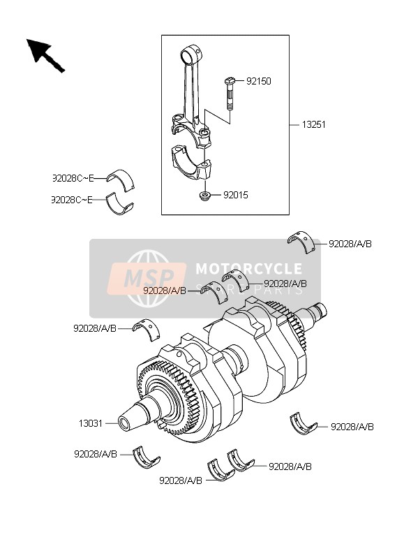 Kawasaki W650 2006 Vilebrequin pour un 2006 Kawasaki W650