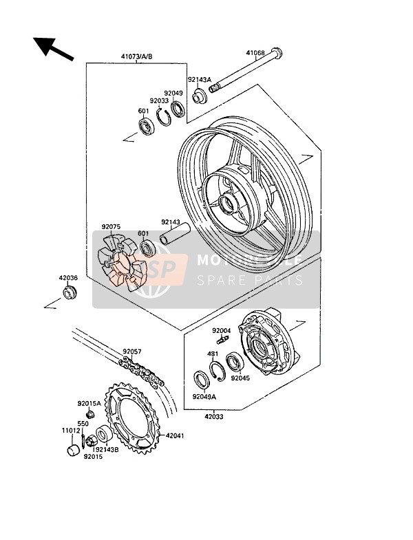 921431042, Collar, L=23, Kawasaki, 1