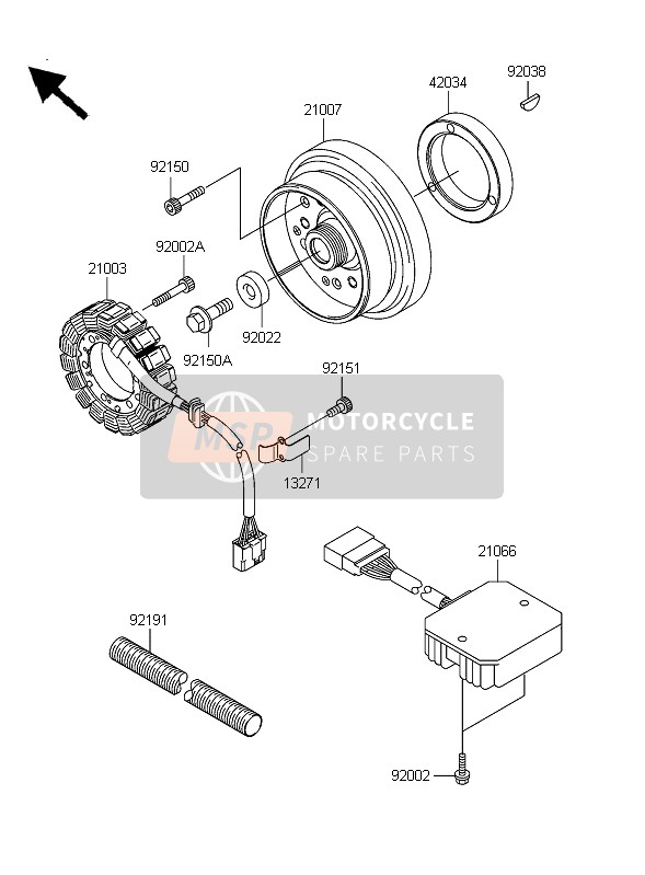 Kawasaki W650 2006 Générateur pour un 2006 Kawasaki W650