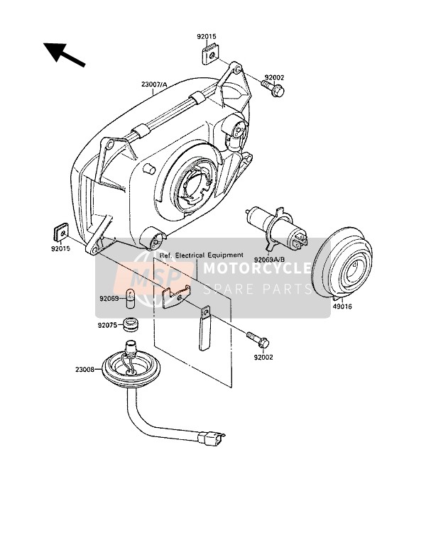 230071308, LENS-COMP,Head Lamp, Kawasaki, 0