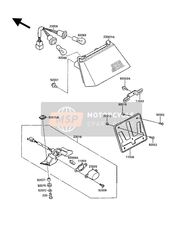 110491194, Support Zx 900 B2, Kawasaki, 2