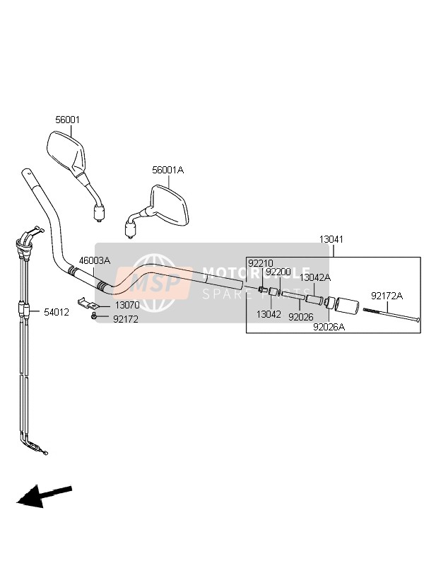 46003S018, Handle, Kawasaki, 0