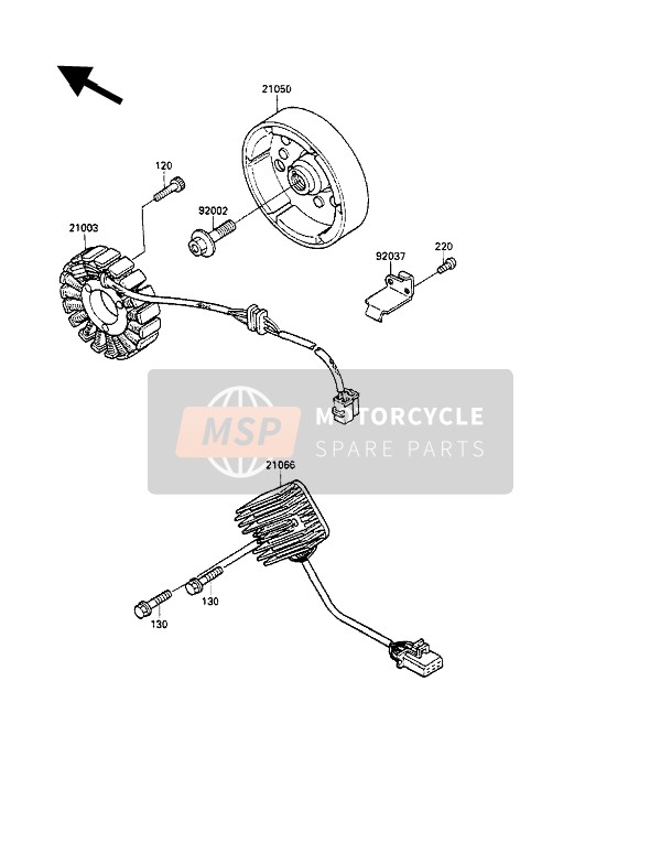 Kawasaki GPZ500S 1987 Generator for a 1987 Kawasaki GPZ500S