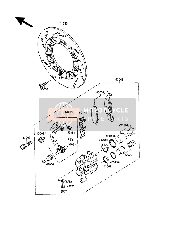 Kawasaki GPZ500S 1987 Front Brake for a 1987 Kawasaki GPZ500S