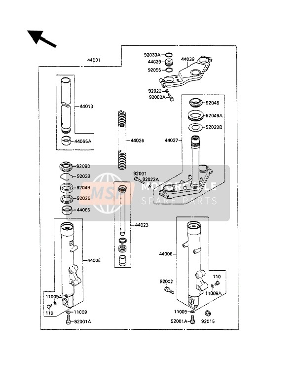 920480033, Race,Steering Stem Bearing, Kawasaki, 1