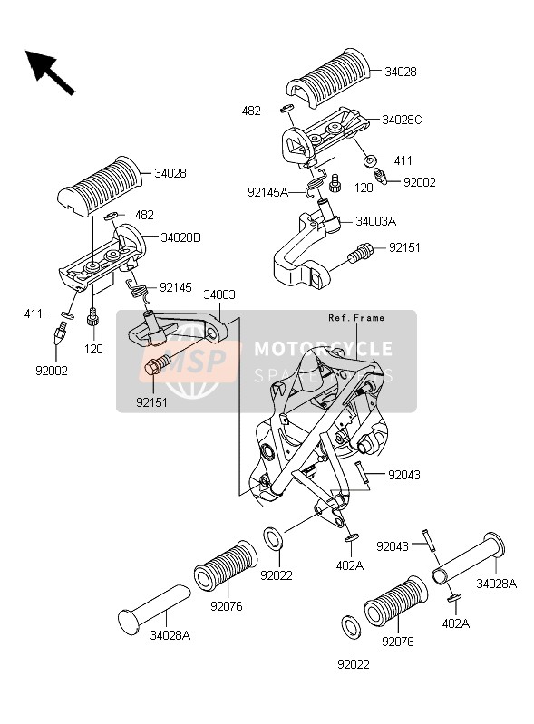 Kawasaki W650 2006 Poggiapiedi per un 2006 Kawasaki W650